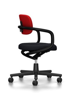 Siège de bureau pivotant Allstar, Noir profond  , Hopsak, Rouge/rouge coquelicot
