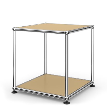 Table d'appoint 35 USM Haller, Panneaux inférieur et supérieur en métal, Beige USM