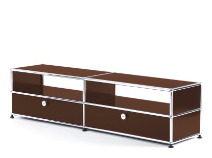 Meuble TV USM Haller avec portes coulissantes, Marron USM