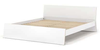 Lit Stockholm, 180 x 200 cm, Blanc, Avec tête de lit, avec sommier