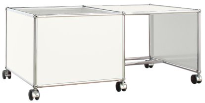 Table à roulettes pour enfants USM Haller, Caisse à droite, Blanc pur RAL 9010