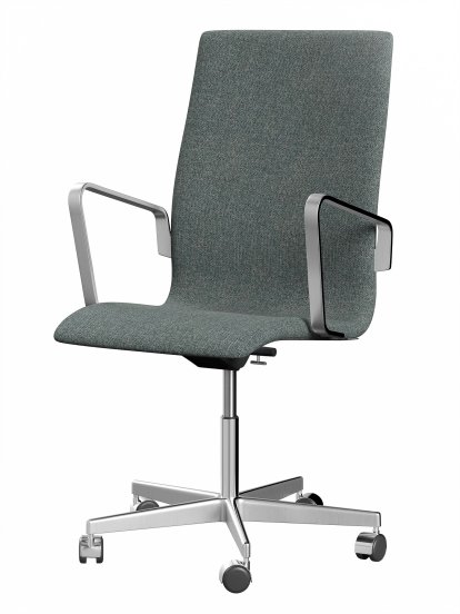 Chaise Oxford, Avec accotoirs, Dossier moyen, Piétement à roulettes, Hallingdal 65, 130 - Grey