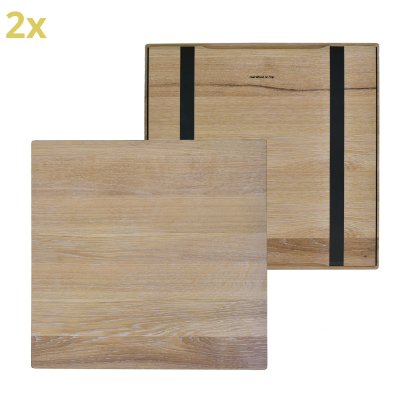 Plateau en bois (set de 2) pour étagères USM Haller, taille L, 50 cm x 50 cm, Chêne, huilé blanc