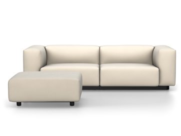 Canapé Soft Modular , Dumet ivoire mélange, Avec repose-pieds