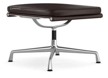 Soft Pad Chair EA 223, Piétement poli, Cuir Premium F châtaigne, Plano marron