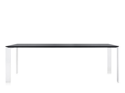 Table Four, L 223 x L 79 cm, Soft Touch noir, Blanc laqué