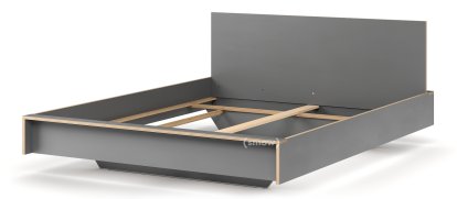 Lit Flai, 160 x 200, Avec tête de lit, CPL anthracite, Sans sommier