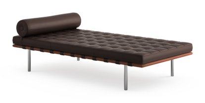 Lit de jour/banquette Barcelona Relax, Cuir Venezia - marron foncé