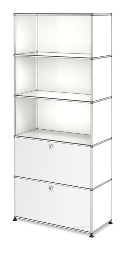 Étagère à dossiers USM Haller 2 portes battantes, Blanc pur RAL 9010