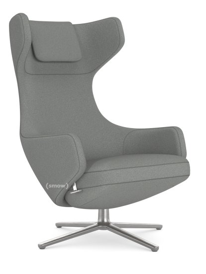 Fauteuil Grand Repos, Fauteuil Grand Repos, Tissu Cosy 2 Gris galet, 40 cm, Poli