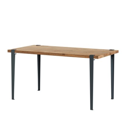 Table à manger Balthazar, Chêne ancien recyclé, Bleu nuit