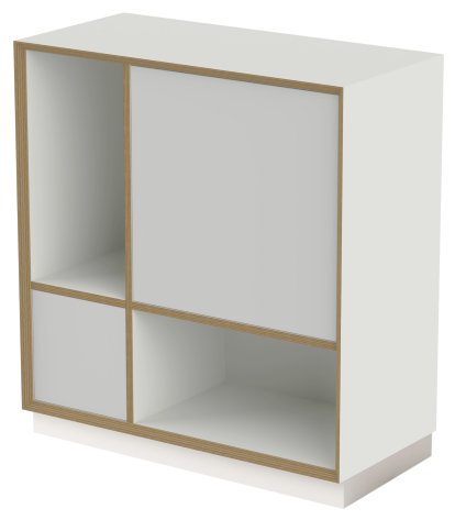 Étagère Vertiko Ply, Version 4, Blanc pur, Avec socle