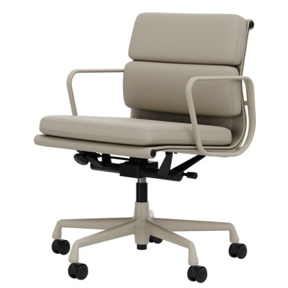 Soft Pad Chair EA 217, Aluminium revêtu par poudre couleur craie, Cuir standard clay , plano parchment cream-whiteStandard clay , plano parchment cream-white