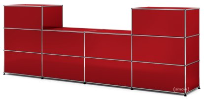 Comptoir d’accueil USM Haller version 3, Rouge rubis USM, 50 cm