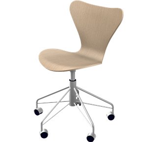 Chaise de bureau pivotante Série 7 3117, Bois laqué clair, Chêne naturel 