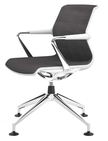 Chaise Unix Four-star base, Silk Mesh dimgrey, Soft grey