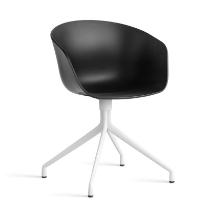 Chaise pivotante About A Chair AAC 20, Black 2.0, Aluminium thermolaqué blanc