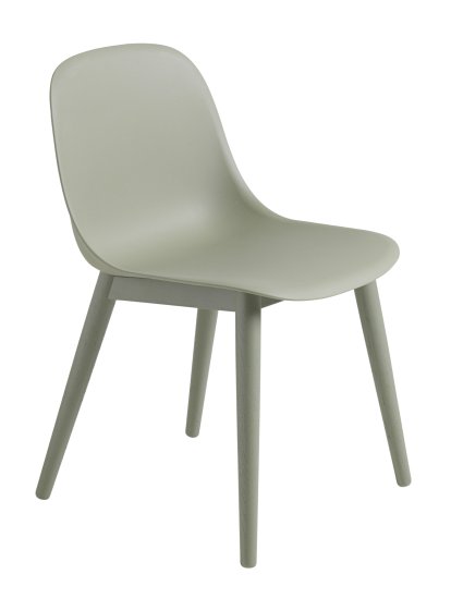 Chaise Fiber Side Wood, Vert dusty