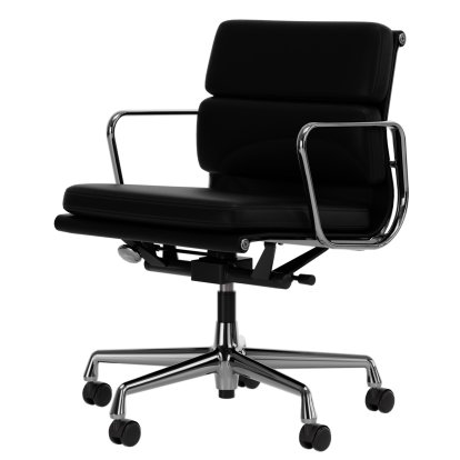 Soft Pad Chair EA 217, Poli, Cuir Standard nero, Plano nero
