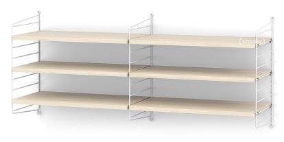 Étagère murale M String, 30 cm, Blanc, Placage frêne  
