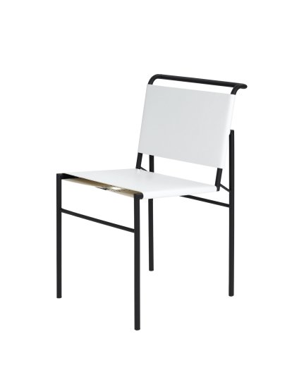 Chaise Roquebrune, Blanc, Revêtement en poudre noir