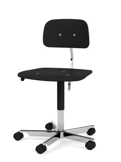 Chaise Kevi 2533, B / 48 - 61 cm, Noir, Aluminium poli