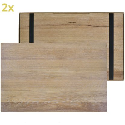 Plateau en bois (set de 2) pour étagères USM Haller, taille L, 75 cm x 50 cm, Chêne, huilé blanc