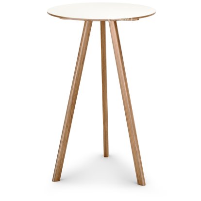 Copenhague Round Table CPH20, Ø 70 x H 105, Chêne laqué, Linoleum off-white