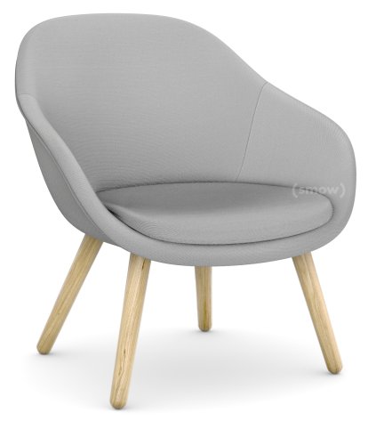 Fauteuil About A Lounge Chair Low AAL 82, Steelcut Trio 133 - gris clair, Chêne laqué, Avec coussin d'assise