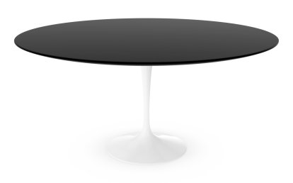 Table à manger ronde Saarinen, 152 cm, Blanc, Fenix noir