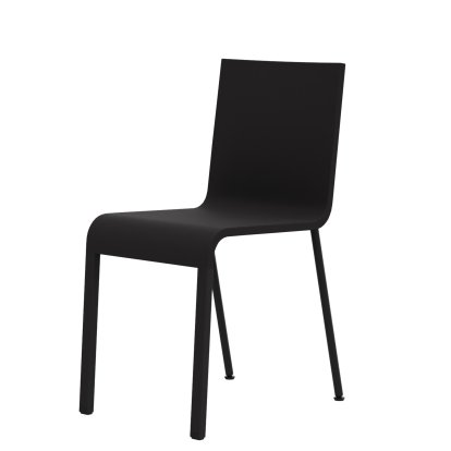 Chaise .03, Non-empilable, Pieds thermolaqué noir, Sans accotoirs, Noir basic
