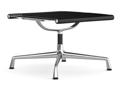 Aluminium Chair EA 125, Piétement chromé, Cuir Premium F, Nero