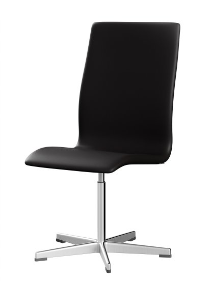 Chaise Oxford, Sans accotoirs, Dossier moyen, Piètement fixe, Cuir souple, Noir-marron