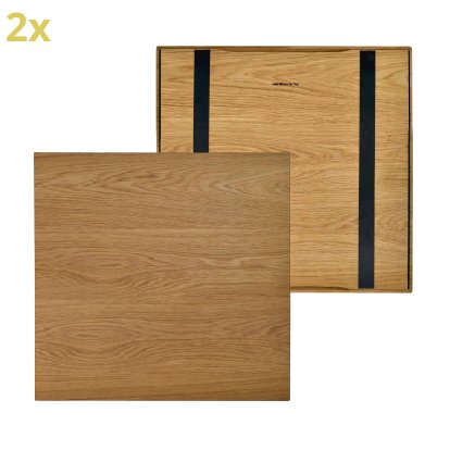 Plateau en bois (set de 2) pour étagères USM Haller, taille L, 50 cm x 50 cm, Chêne, huilé naturel