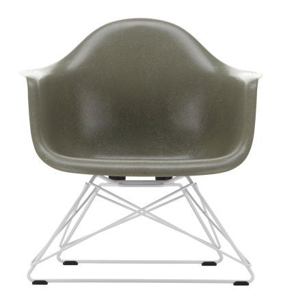 Eames Fiberglass Armchair LAR, Eames raw umber, Blanc