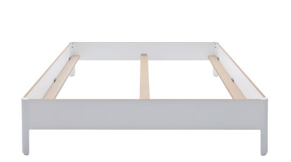 Lit double Nait, 160 x 200, Sans tête de lit, CPL blanc
