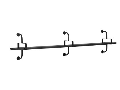 Étagère murale Démon, L 215 x H 46 cm, Frêne teinté noir