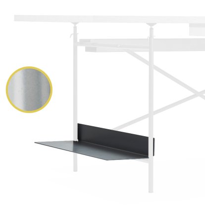 Support unité centrale pour pieds Eiermann, Pour cadre de table 78 cm Eiermann 1 & 2, Argent