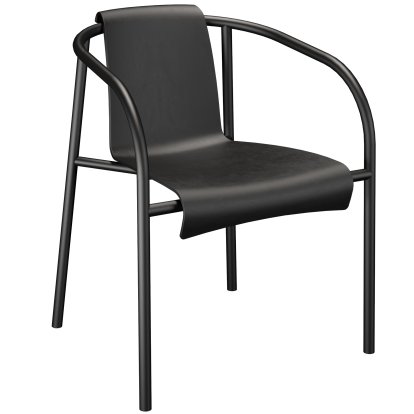 Chaise Nami, Avec accotoirs, Noir
