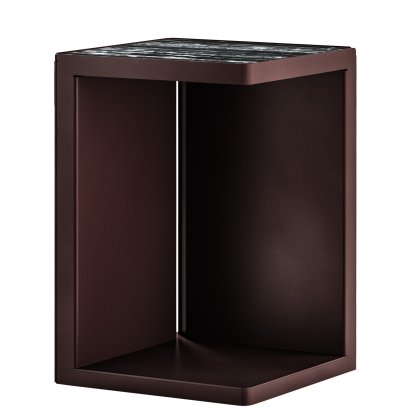 Table d'appoint Ambito, Amarante, Marbre Portoro argent