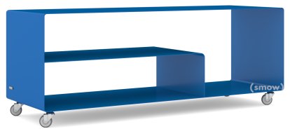 Sideboard R 111, Monochrome, Bleu gentiane (RAL 5010), Roulettes industrielles