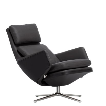 Fauteuil Grand Relax, Sans repose-pieds, Cuir Premium F, nero, Poli, 46,5 cm
