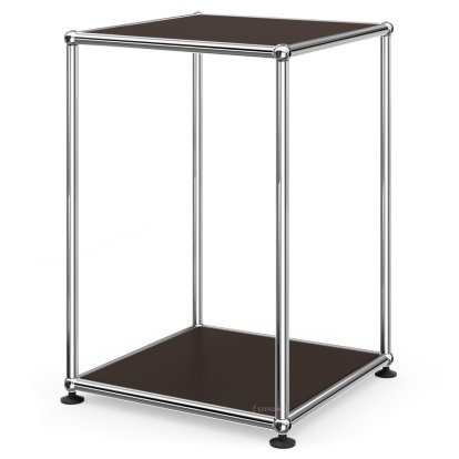 Table d'appoint USM Haller 35 haute, Panneaux inférieur et supérieur en métal, Marron USM
