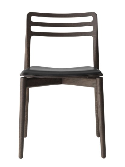 Chaise Cabin, Chêne foncé / cuir noir