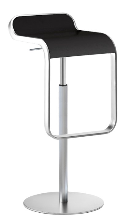 Tabouret LEM, 66-79 cm, Noir / chromé mat