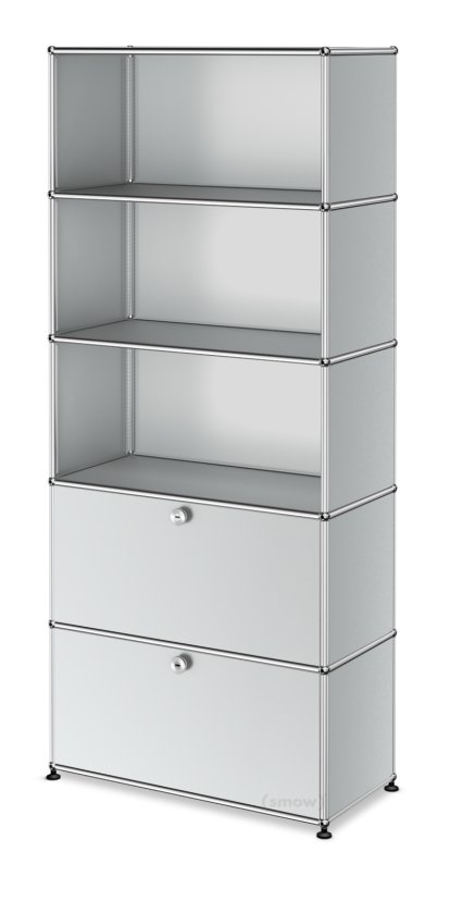 Étagère à dossiers USM Haller 2 portes battantes, Argent mat USM