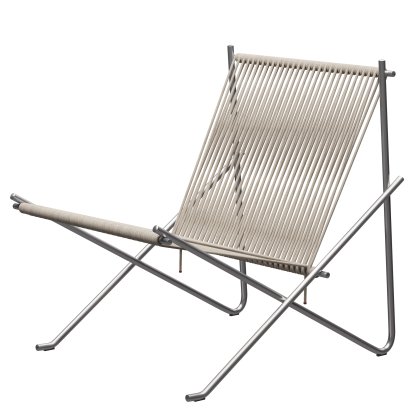 Chaise PK4 , Nature, Acier inox, brossé