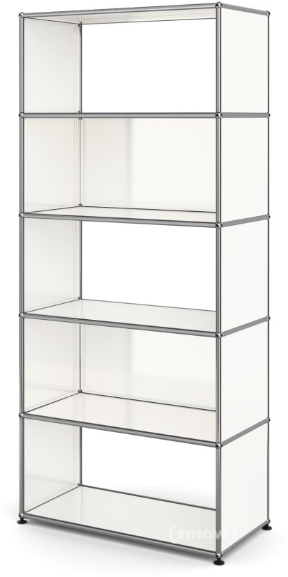 Étagère M USM Haller Type 1, 2 panneaux arrières, Blanc pur RAL 9010