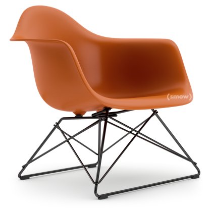 Eames Plastic Armchair LAR, Orange rouille, Sans rembourrage, Revêtement basic dark