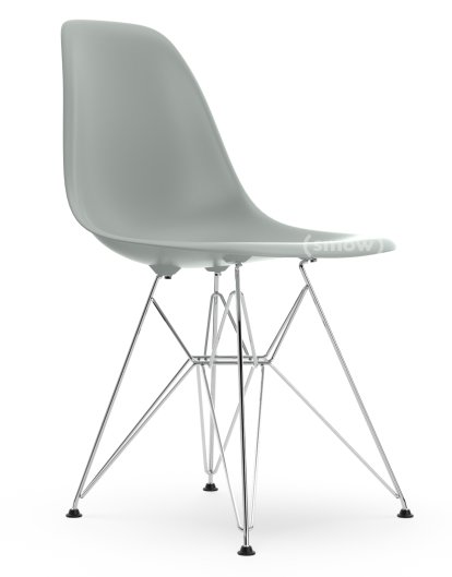 Eames Plastic Side Chair DSR, Gris clair, Sans rembourrage, Sans rembourrage, Version standard - 43 cm, Chromé